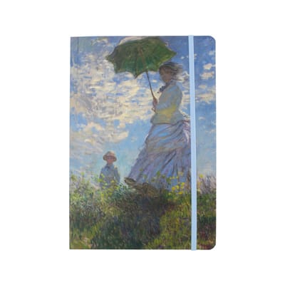 Lanzfeld Monet - Kunst Notitieboek A5 - Gelinieerd - Woman with Parasol - 80 Pagina's - Softcover