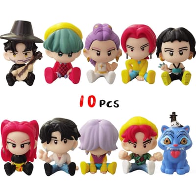 10 pièces/Ensemble Kpop Demon Hunters Figurine d'Action Jouet Derpys Tiger Rumi Mira Zoey Sussy Figurine Modèle de Collection Poupée Pour Cadeau de Fans gray