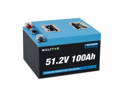 NIELFTOR 51.2V 100Ah 5,12 kW LiFePO4 RV Batterij