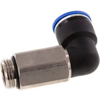 16mm x G1/2'' 90 graden L-verbinding Messing/PA 66 Insteekfitting Buitendraad Lange Huls Draaibaar NBR