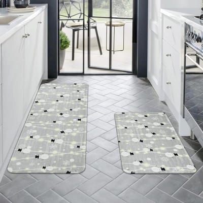 Amerikaanse Kerstmat Vakantiedecoratie Mat Keuken Antislip Makkelijk Onderhoud Kristalfluweel Mat 40 * 60 + 40 * 120cm two-piece set