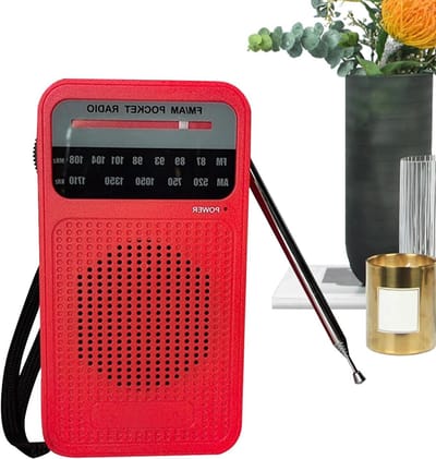Transistorradio Op Batterijen - Zakformaat FM Radio - Muziek Luisteren Buiten - Dubbele Band Ontvangst