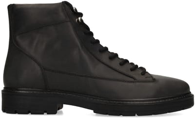 Manfield - Heren - Zwarte leren boots - Maat 41