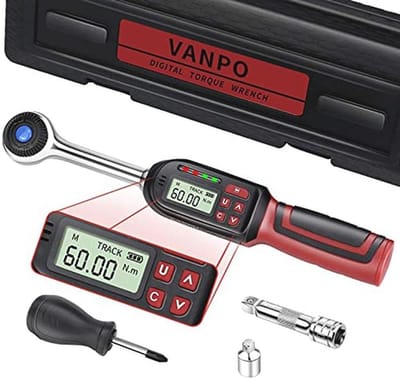 Digitale Momentsleutel 3/8 inch met Verlengstang en Adapter voor Fietsen en Motoren