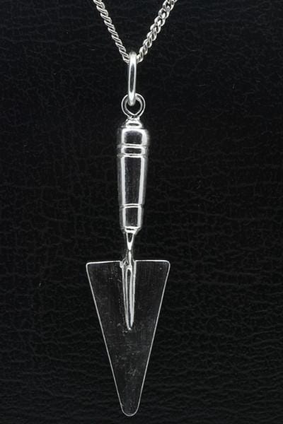Zilveren Metseltroffel XL ketting hanger