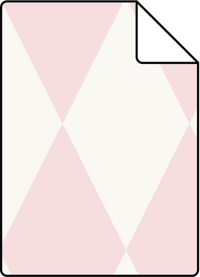 Proefstaal Origin Wallcoverings behang ruiten glanzend roze en wit - 26,5 x 21 cm - 347694-S