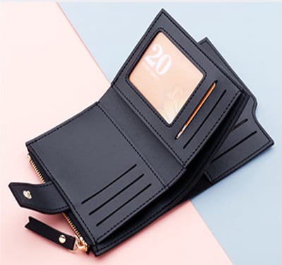 portemonnee zwart - dames en heren - 10 pasjes - creditcardhouder - pasjeshouder - card holder wallet - munthouder - kaarthouder pasjes - wallet