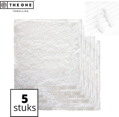 The One Towelling Classic Gastendoeken - 30 x 30 cm - 5 Stuks - Voordeelverpakking - Hoge vochtopname - 100% Zacht katoen - Wit