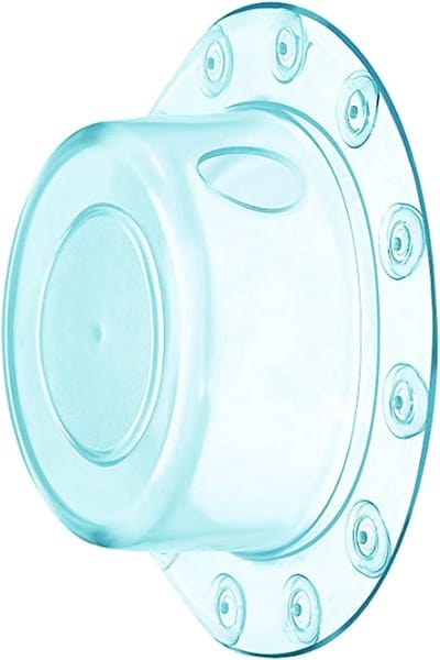 Overflow deksel voor bad en diepe waterbaden, transparant blauw, met extra diepte en comfortabele douche-ervaring