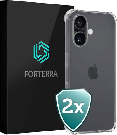 Hoesje 2 Stuks - Geschikt voor Apple iPhone 16 - Sterk & Shockproof - Back Cover - Siliconen Case - Telefoon Hoes Shock Proof - Transparant