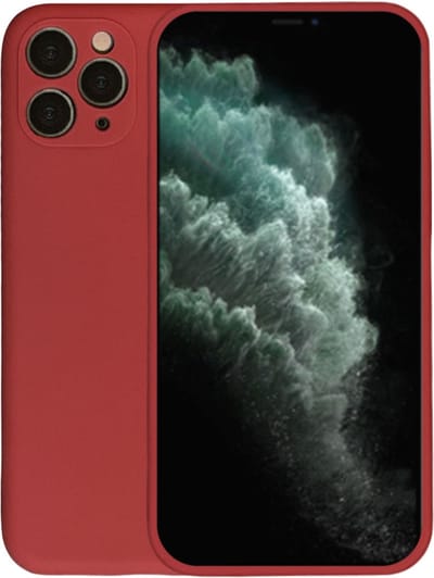 Smartphonica Telefoonhoesje Geschikt voor iPhone 11 Pro Max siliconen hoesje - Backcover Siliconen Case - Rood geschikt voor iPhone 11 Pro Max