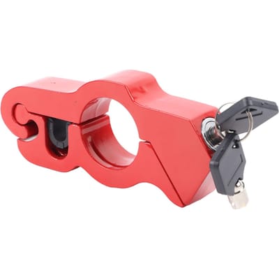 Stuurvergrendeling Rood Aluminiumlegering Anti-diefstal Robuuste Motorfietsstuurvergrendeling voor Motorfiets red