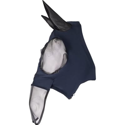 Elastische vliegenmuts voor paarden met neusscherm HKM