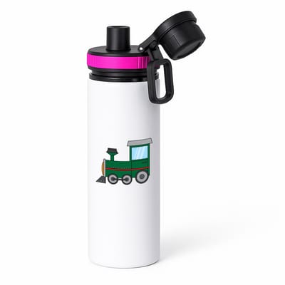 Hacebo® - Treinen waterfles met draaidop roze - Treinmachinist - Treinmachinisten - spoorvoertuigen - locomotieven - water fles - 850ML
