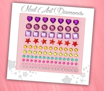Nail Art Diamonds (115 Diamantjes Regenboog) [Zelfklevend Nagel Steentjes Decoratie Versiering - Manicure Kunstnagels Nepnagels - Acryl Nagels Rhinestone Rhine Stones]