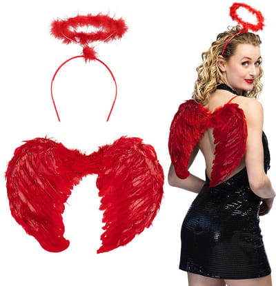 Boland - Set Engel promo rood Rood - Volwassenen - Vrouwen - Engel - Duivel - Demon - Fantasy - Cosplay - Carnaval - Themafeest