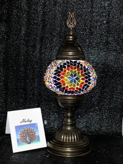 Turkse sfeerlamp - handgemaakt mozaïek nachtlamp - E14 LED inbegrepen - kleurrijk en uniek design - 100% veilig