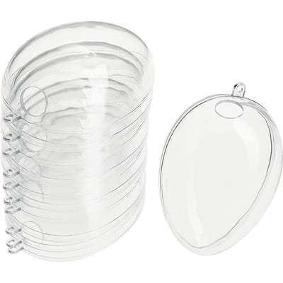 VBS Acryl ei met gat, 6 stuks - 10 cm