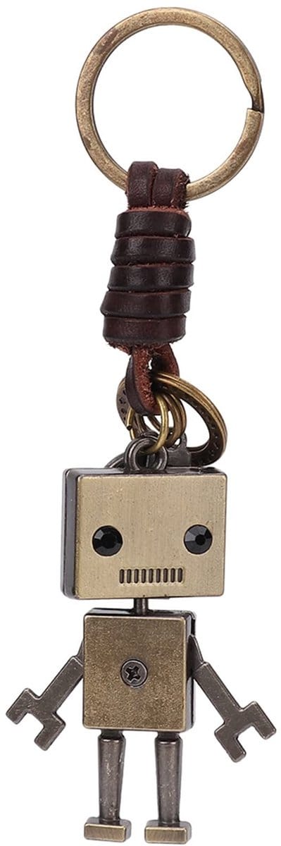 Dailygoods- Sleutelhanger Retro/Punkstijl - Robothanger - Fijn Afgewerkt Brons - Schattig Ontwerp - Stijlvol en Charmant - Ideaal Cadeau