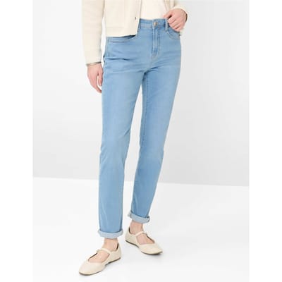 Brax Dames Jeans  Style MARY USED LIGHT BLUE, denim lichtblauw, maat 44