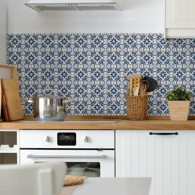 Zelfklevende tegelmuurstickers voor keuken en badkamer - 30 roze Azulejos cementtegelstickers - 30 stickers 10x10cm