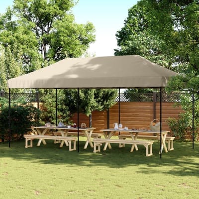 Opvouwbare Partytent - Pop-up Paviljoen - Buitenfeestjes Organiseren - Snel Opzetbaar - 580x292 cm - Taupe