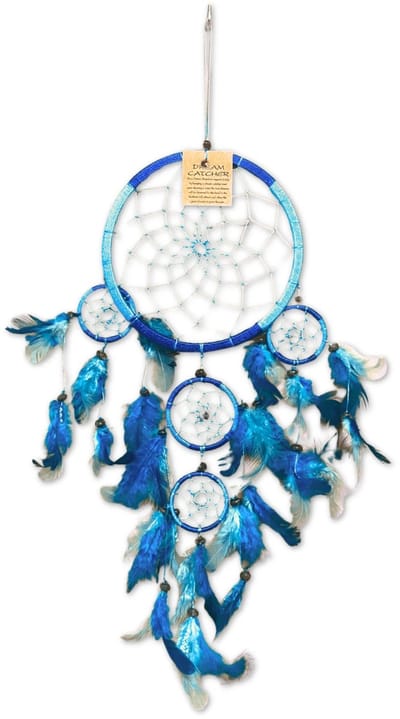 Dromenvanger 16 cm Blauw-Turquoise alleen veren
