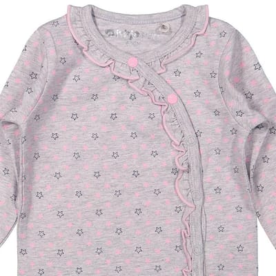 Dirkje Overslag shirtje stars grey melee  -  Maat  68