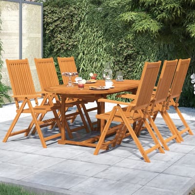 vidaXL - 7-delige - Tuinset - massief - acaciahout - 120-170 - cm