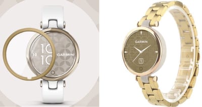 Stalen Smartwatch band + Full cover Screenprotector - Geschikt voor Garmin Lily stalen band - Goud - Strap-it Horlogeband / Polsband / Armband - RVS amrband - Stalen schakel band