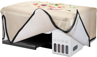 kwmobile linnen hoes geschikt voor Epson Eco Tank ET-2826 / 2800 cover - Printer beschermhoes - Bloemenboeket in aquarel design