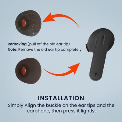 kwmobile 6x cover voor in-ear oortjes geschikt voor JBL Tune 230 NC TWS / T230NC - Vervangende oordopjes van siliconen in zwart - 3 maten