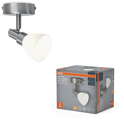 OSRAM LED spot G9, warm wit licht (2700 K), LED, 1,9 W, draaibaar, matglazen diffuser, nikkel design, 200 lm
