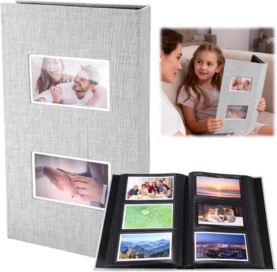 Fotoalbum voor 300 foto's 10x15 cm met voorraam, ideaal voor verjaardagen, bruiloften en feestdagen, 50 vellen en 100 pagina's