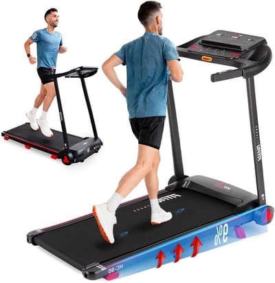 FITFIU Fitness - Opvouwbare loopband, verstelbare helling 5º, 14km/h, 12 programma’s, treadmill met APP Kinomap- en Bluetooth-connectiviteit, 1500W, walking pad voor thuis en kantoor