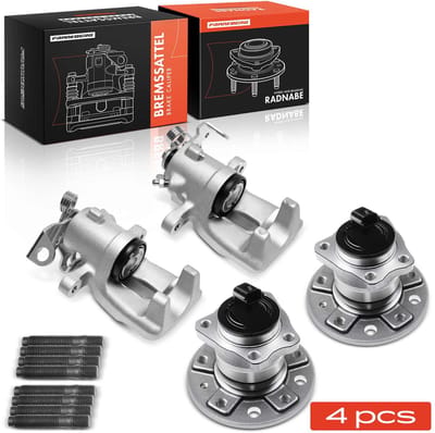 Frankberg 2x remklauw + 2x wiellager achteras links/rechts voor Opel