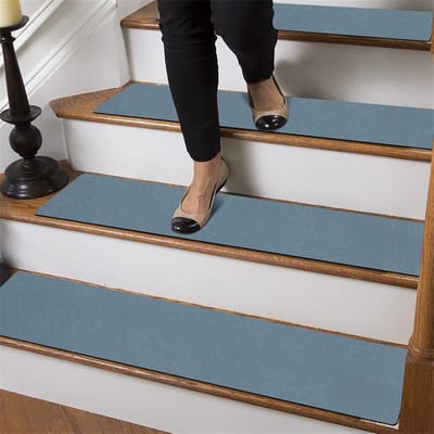 20*76CM Tapijt Traptreden Antislip Trapmatten Verwijderbaar Traptapijt 4-pack Veilige traptredebescherming Geschikt voor kinderen, ouderen en huisdieren