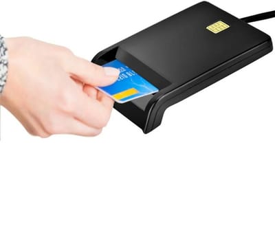 WiseGoods Premium USB eID Kaartlezer - Plug & Play Smart Card Reader - Voor Identiteitskaart / Bankpas / Creditcard / Simkaart
