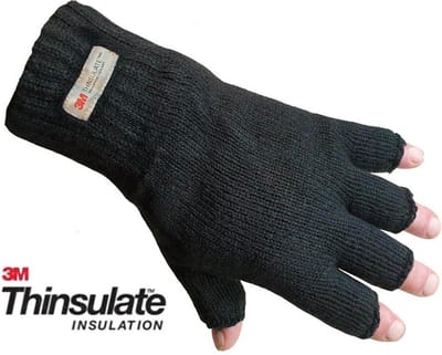 Thinsulate Fleece-Gevoerde Vingerloze Handschoenen – Warm en Comfortabel – Zwart - M/L