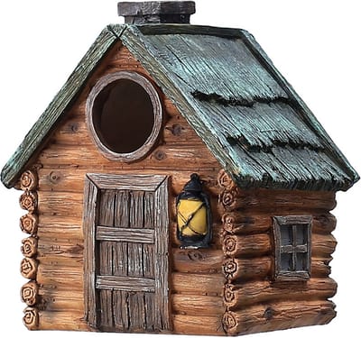 decoratief vogelhuisje-15.3x12.5x17.7cm-hout - hangend-Retro houten huis