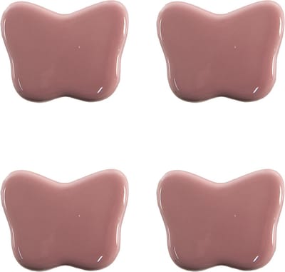 Clayre & Eef Deurknop Set van 4 Vlinder 4x3 cm Roze Keramiek