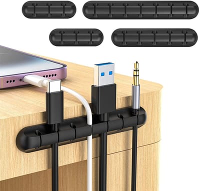 Famanu – Kabelclips set van 4 stuks, multifunctionele kabelorganizers voor bureau en thuisgebruik