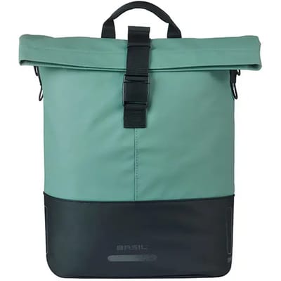 Basil Cove - Enkele fietstas - 14-16 Liter - Waterafstotend - Reflectie details - Gerecycled materiaal - MIK Hooks - groen/zwart