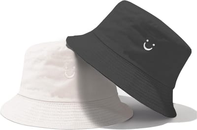 Kinderen Zonnehoed met Glimlach, Dubbelzijdige Bucket Hat voor Jongens en Meisjes - Ademend, Breed Brim, Voor Leeftijd 2-8 Jaar