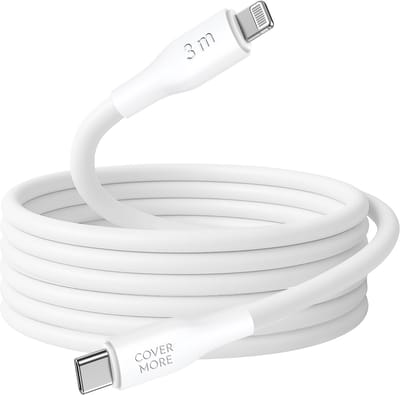 Oplaadsnoer geschikt voor iPhone en iPad met Lightning naar usb C - Snellader kabel - Voor oa 14 13 12 11 x xs xr 8 7 se pro max plus mini - 3 meter - Extra lang - Power delivery - Wit