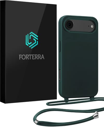Hoesje Geschikt voor iPhone Air Case Siliconen Hoes Met Koord - Hoes Geschikt voor iPhone Air Met Telefoonkoord Hoesje Backcover - Donkergroen