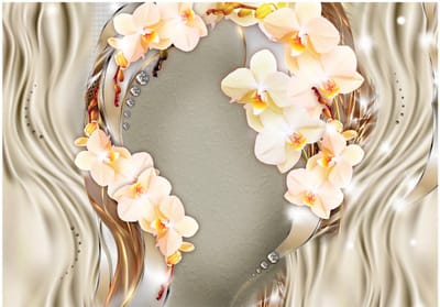 Fotobehang - Wreath of orchids.
