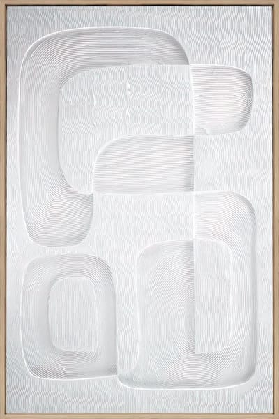 Ter Halle - Schilderij - Wanddecoratie - 3D Art - Witte Figuren - 80x120cm (2)