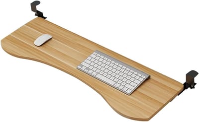 Uitschuifbare Toetsenbordlade - Onderbouw Lade - Werkplek Organiseren - Klembevestiging Zonder Boren - 65x25cm - A-teak