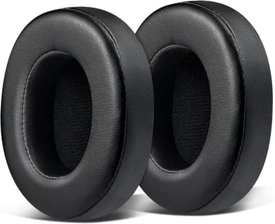 Vervangende Oorkussens voor Draadloze Over-Ear Hoofdtelefoons, Zacht Echte Leer en Hoge Dichtheid Schuim, Ideaal voor Comfort en Geluidsisolatie - Zwart